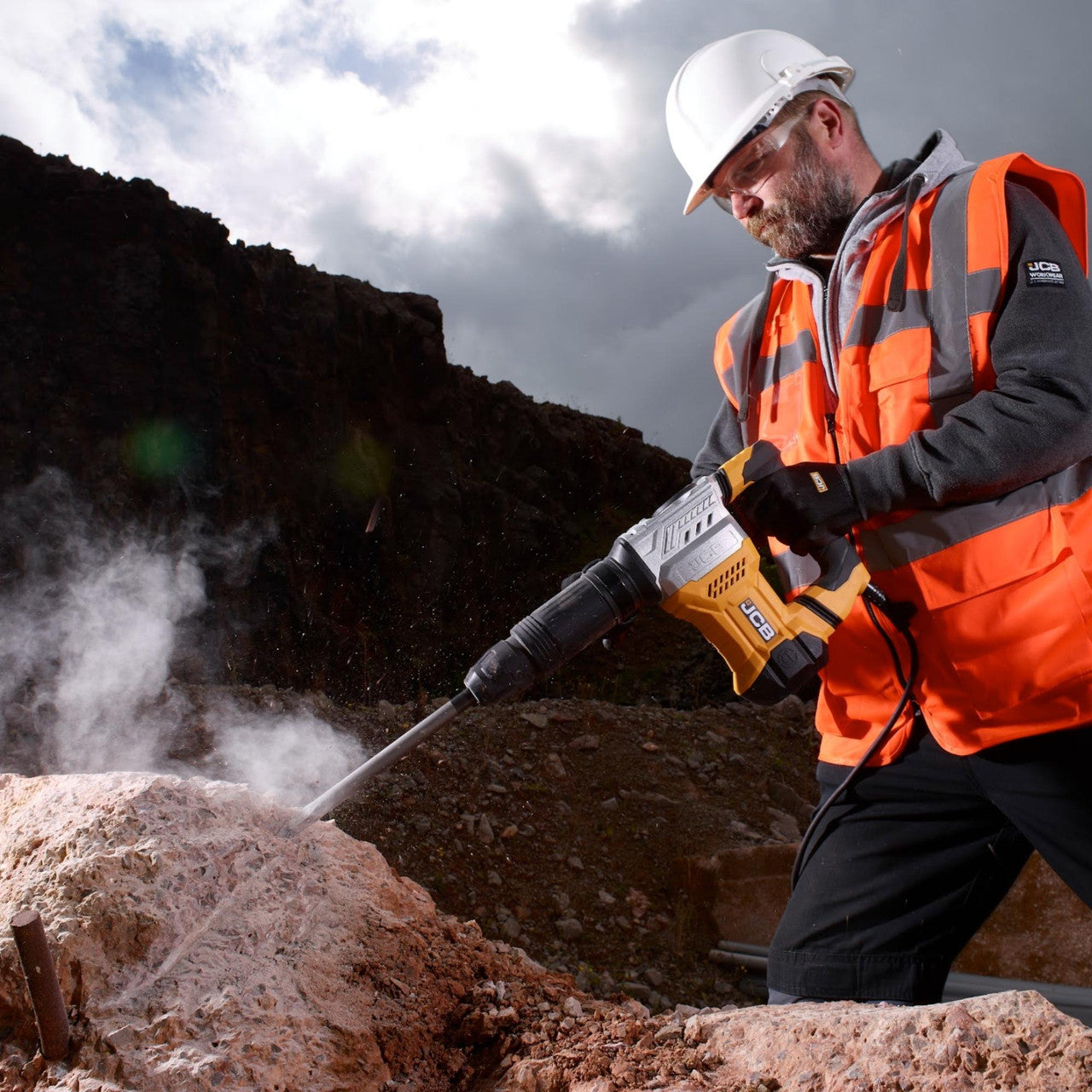 JCB Tools Demolition Hammer in use
