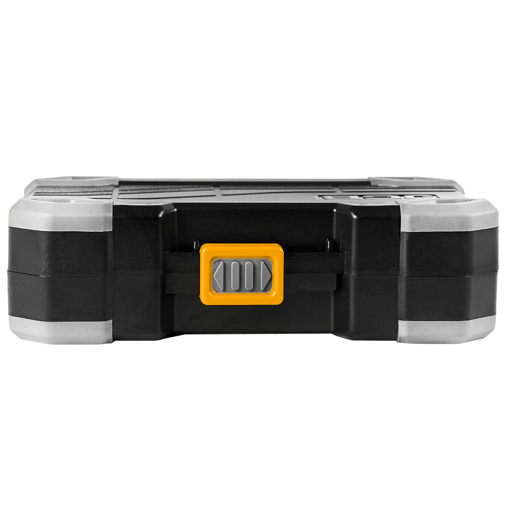 close up of safety lock on storage case