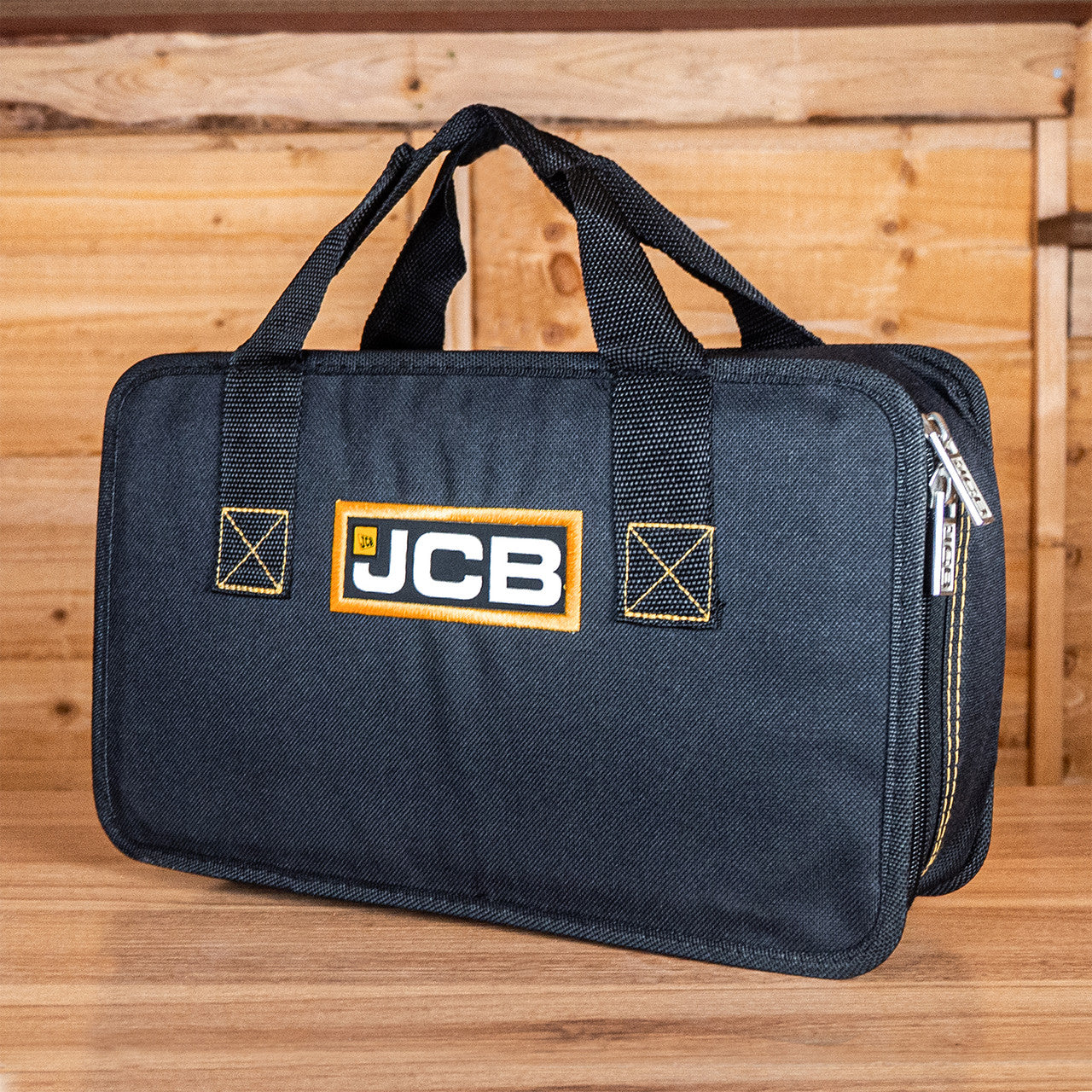 JCB Zipped Case Forward Facing Lifestyle In Shed