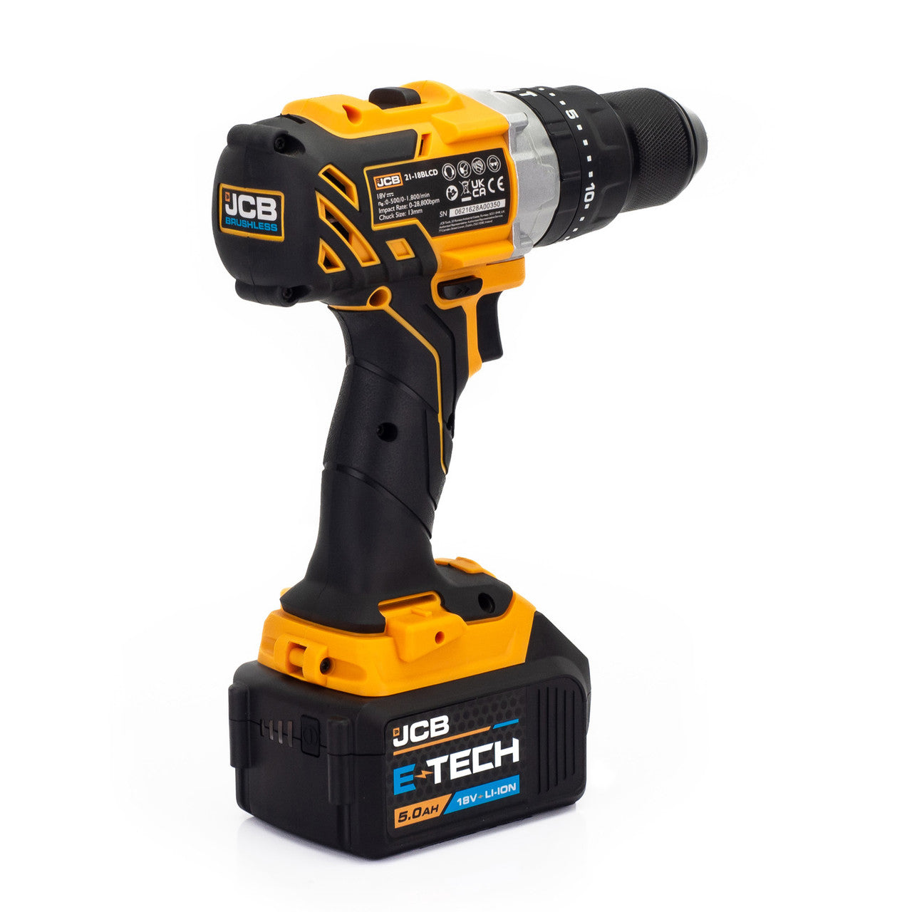 JCB 18V B/L Combi Drill B/L SDS Kit 2x 5.0ah super fast charger in 20" Kit Bag | 21-18BLTPKSDS-5