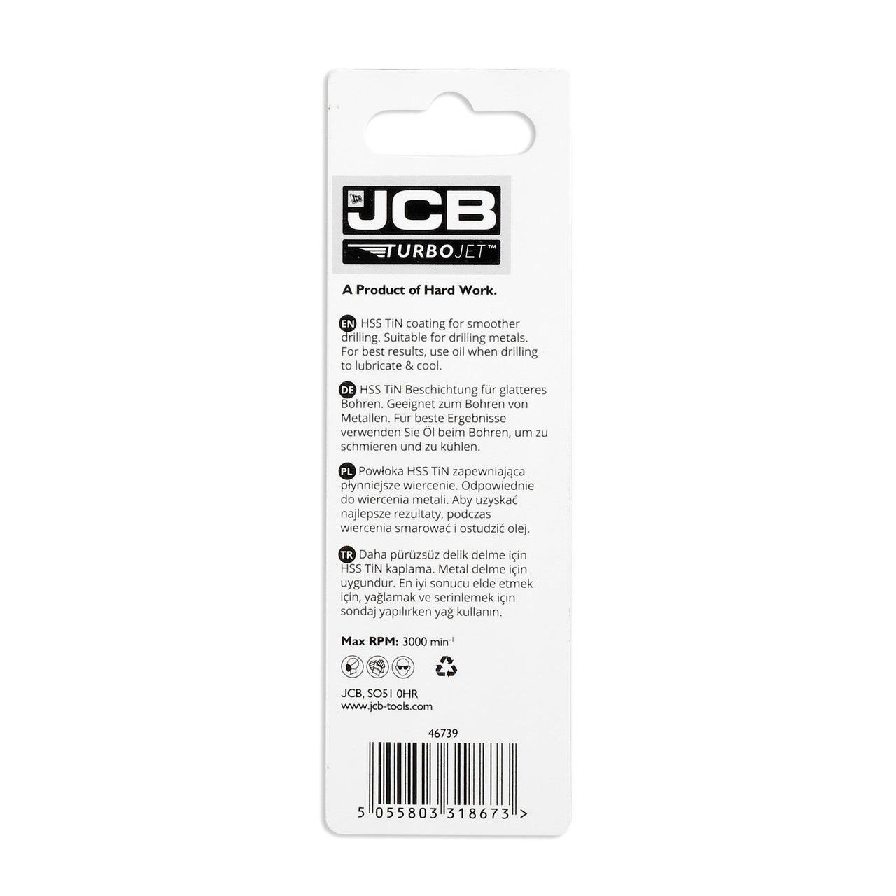 JCB TurboJet 7 Point HSS Drill Bit Set 2.5 x 57mm, Set of 3 | 5055803318673