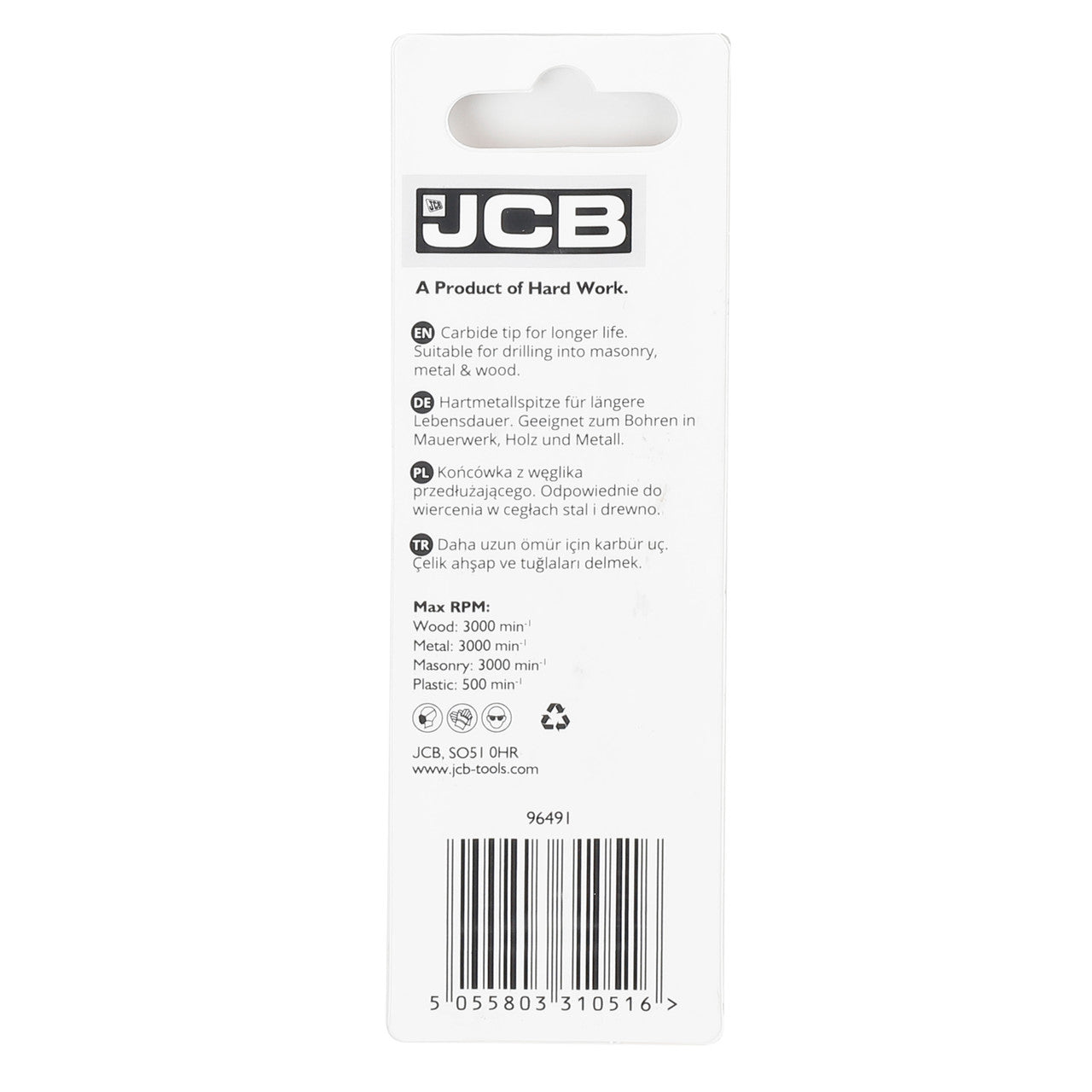 JCB Multi Purpose Drill Bit 3.0 x 70mm | 5055803310516