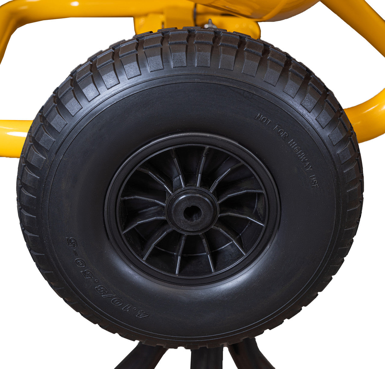 Two 12” Composite Puncture-Proof Wheels: Manoeuvre across site with confidence.