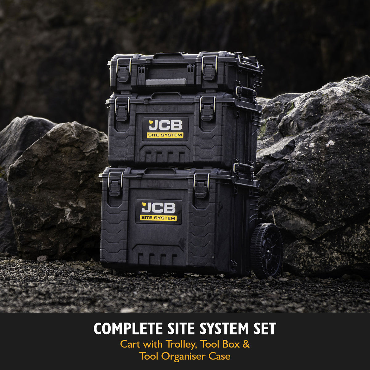Jcb Packaging Box JCB Site System, 3-Piece Modular Tool Storage, Box and Organiser with ...