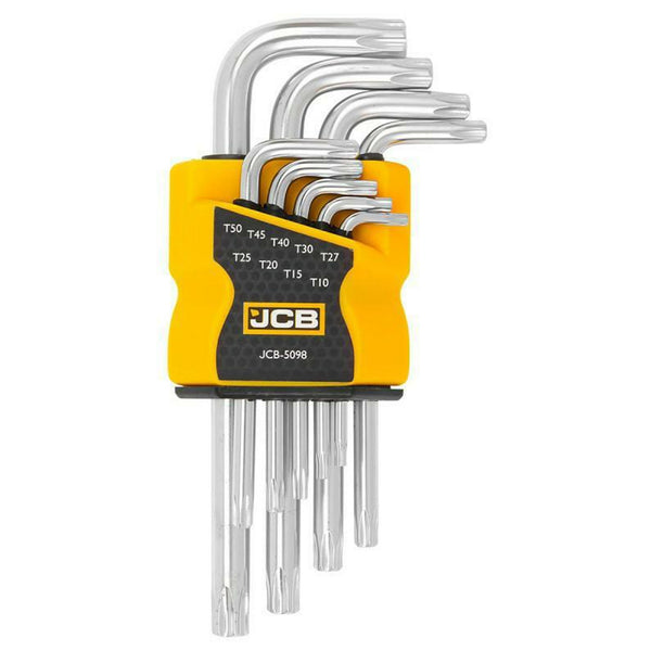 JCB TORX L-Key Set, 9 pcs, T10H–T50H, Cr-V Steel – JCB Tools