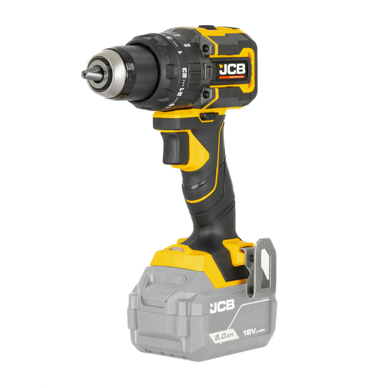 JCB Pro 18V Drill Driver 75Nm, Brushless, 2-Speed, 23+3 Positions & 13mm ROHM Keyless Chuck (Bare Tool) | JCB-18PDD-75