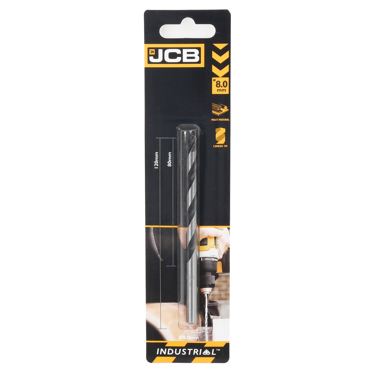 Enhance your drilling efficiency with the JCB Multi-Purpose Drill Bit 8 x 120 mm. Crafted with precision and durability in mind, this versatile tool is a game-changer for your toolkit.