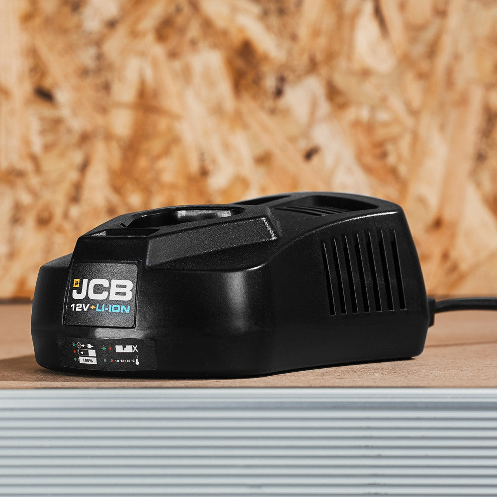 JCB 12V Cordless Combi Drill and Impact Driver Twinpack with 2x 2.0Ah Li-ion Batteries & Fast Charger in W-Boxx 102 Power Tool Case | 21-12TPK-WB-2