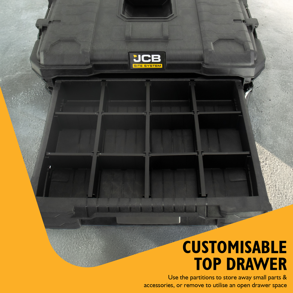 Jcb Packaging Box JCB Site System 3-Drawer Rolling Tool Box, 9