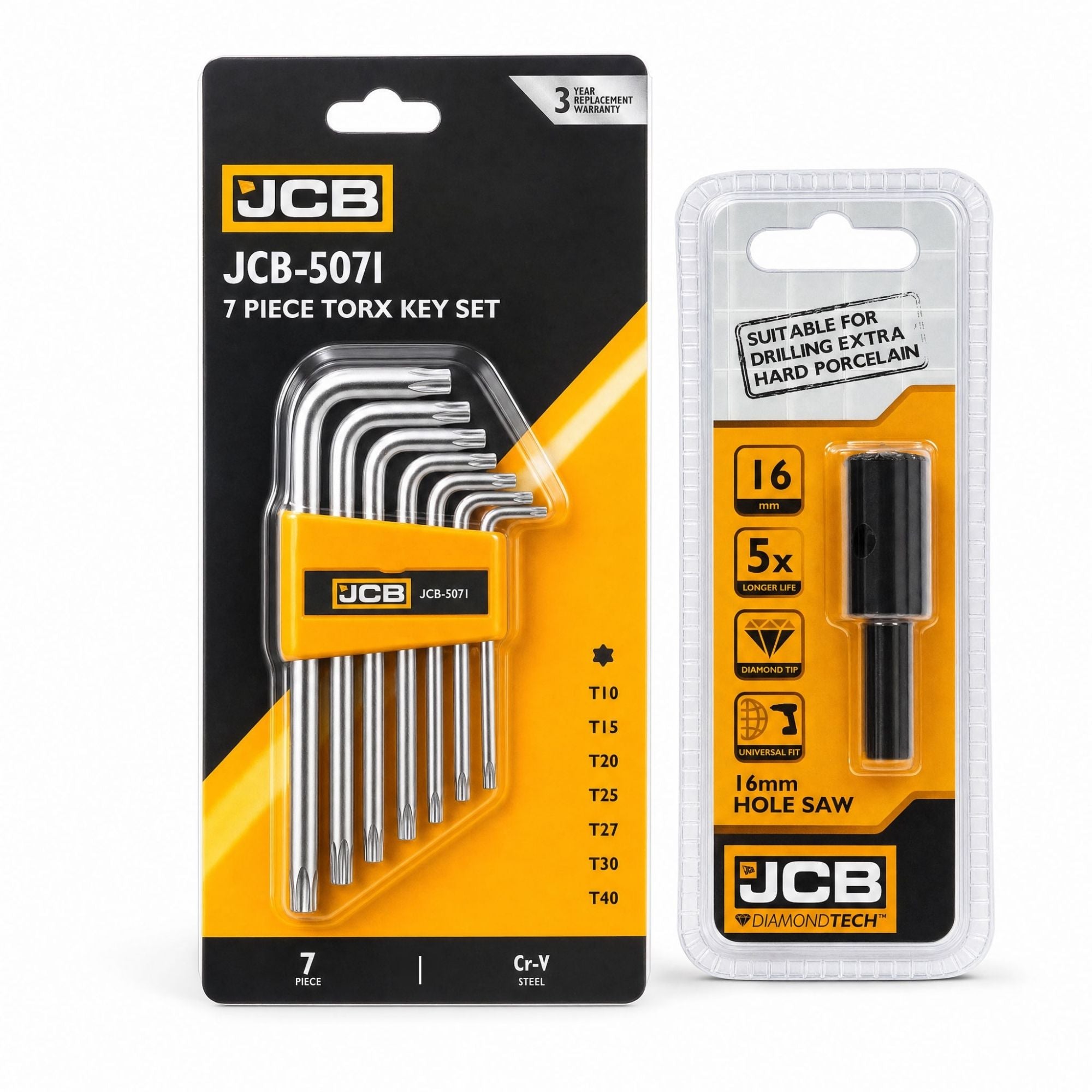 JCB Electrician Hole Saw & TORX Key Kit