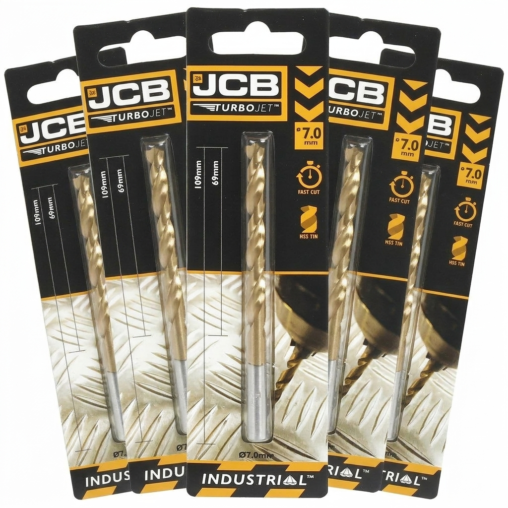 JCB 7 x 109mm 7 Point HSS Drill Bit TurboJet (5 Pack) | 5055803318765-X5