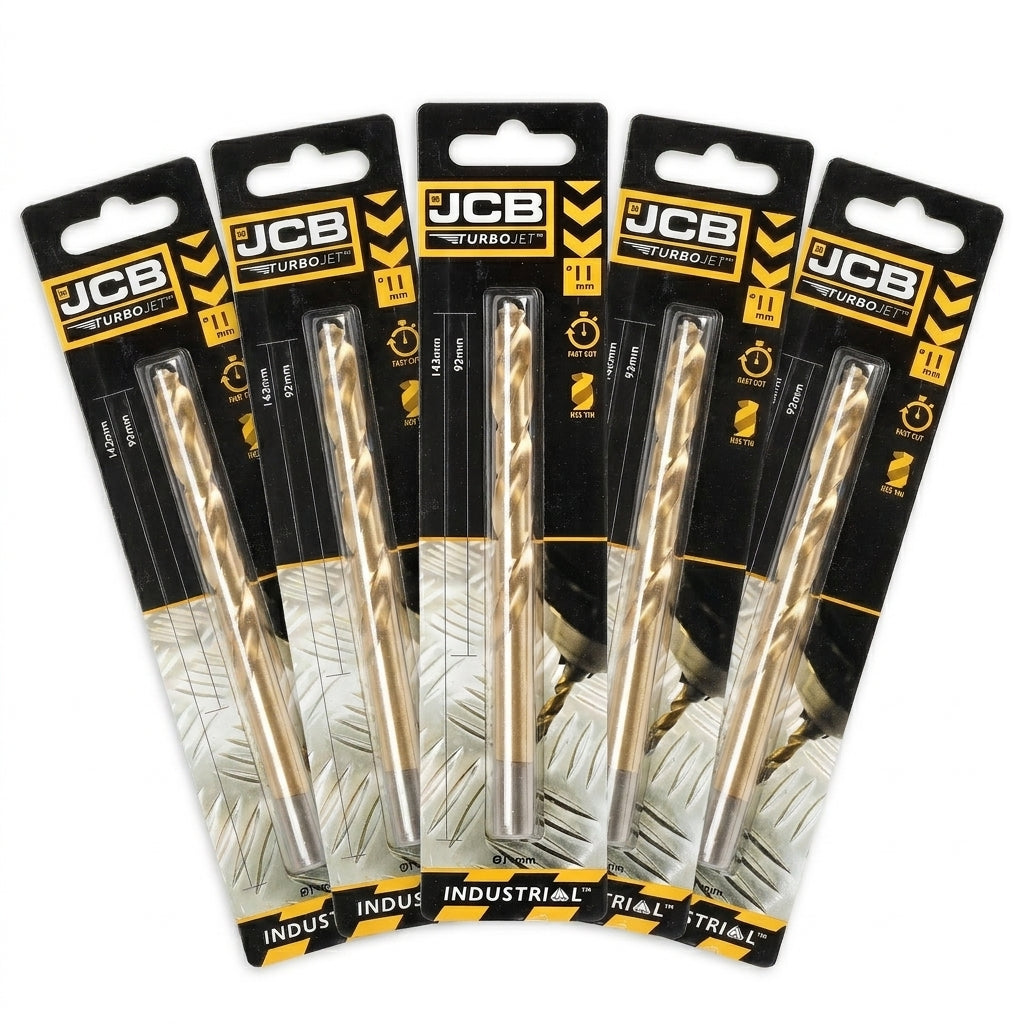 JCB 11 x 142mmm 7 Point HSS Drill Bit TurboJet (5 Pack) | 5055803318833-X5