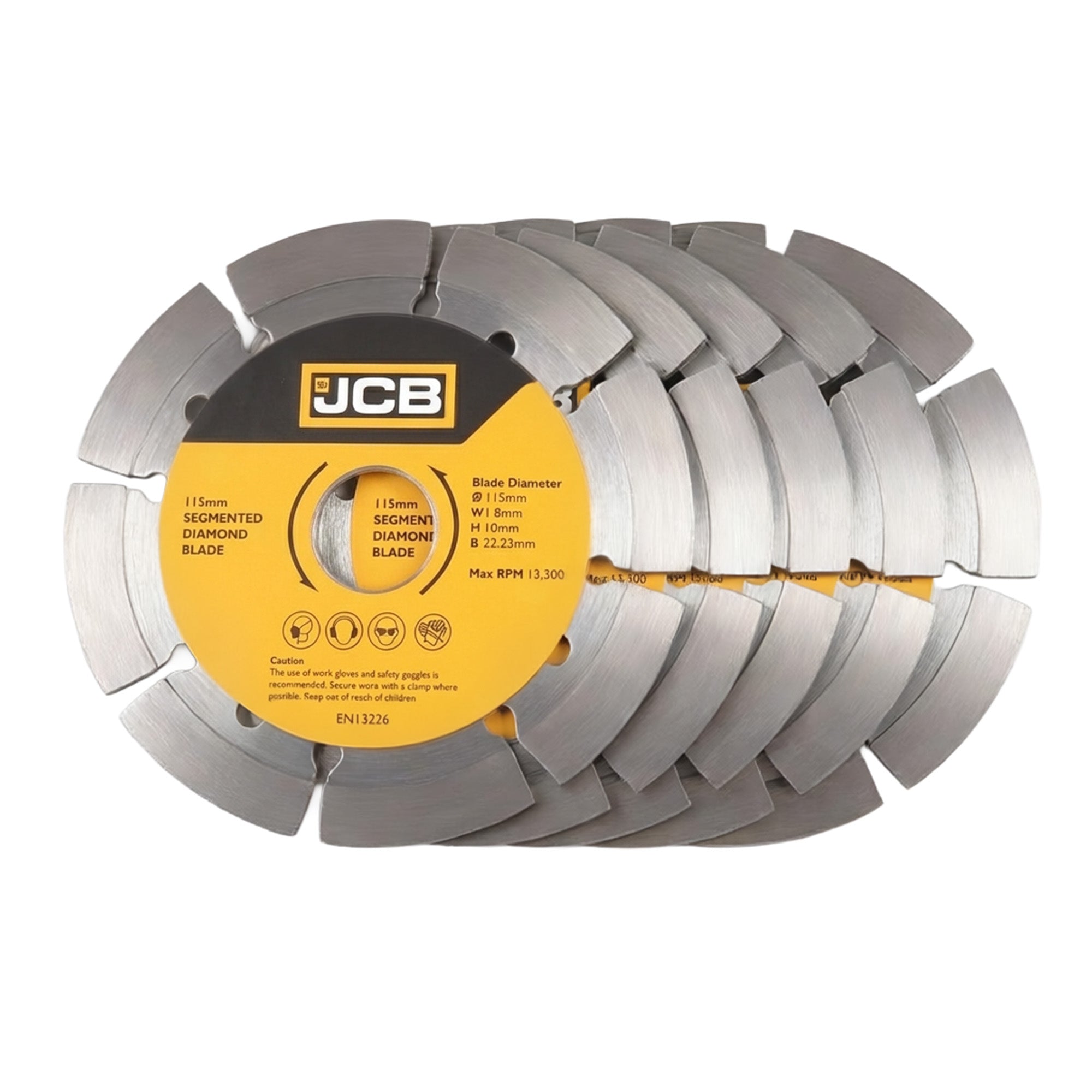 JCB 115 mm Segmented Diamond Blade 22.23 mm Bore for Angle Grinders (5 Pack) | 5055803334765-X5