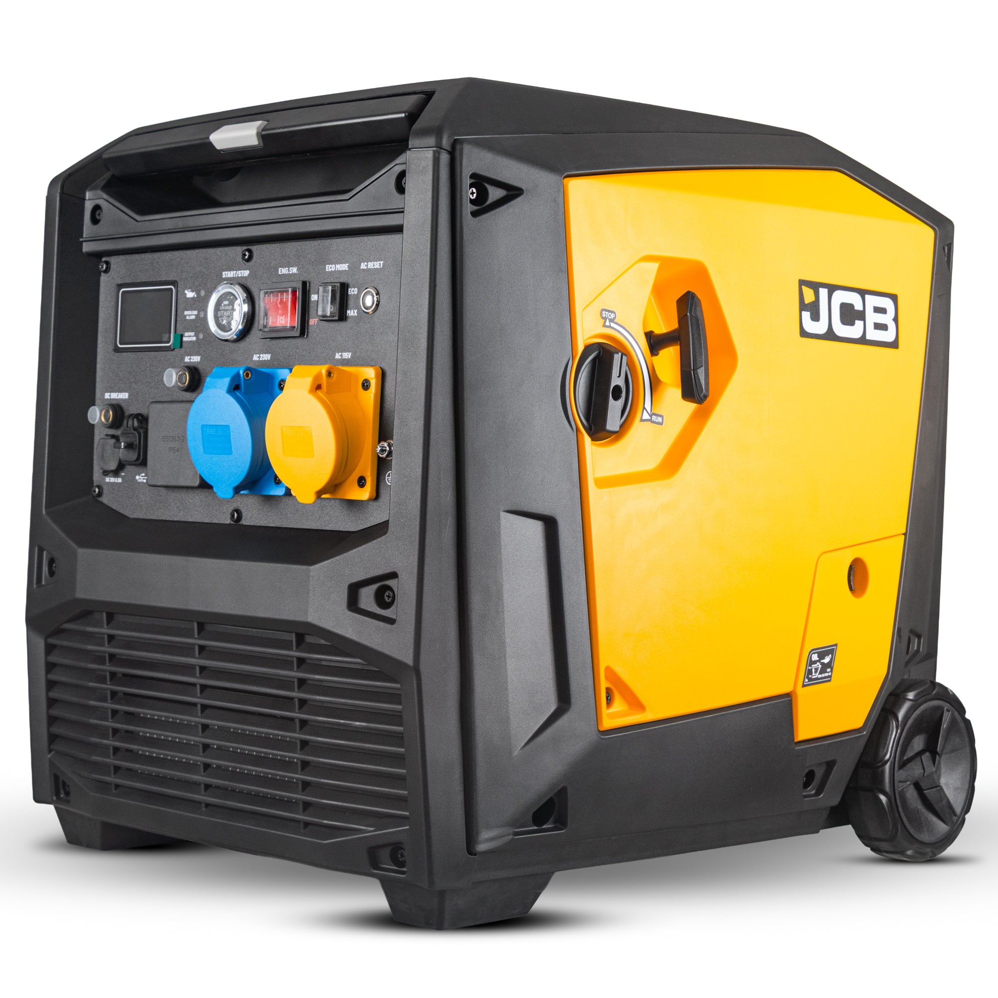JCB, 7.6kW/3.8kW Dual-Voltage Inverter Generator, Remote Start | JCB-IG8500DVE