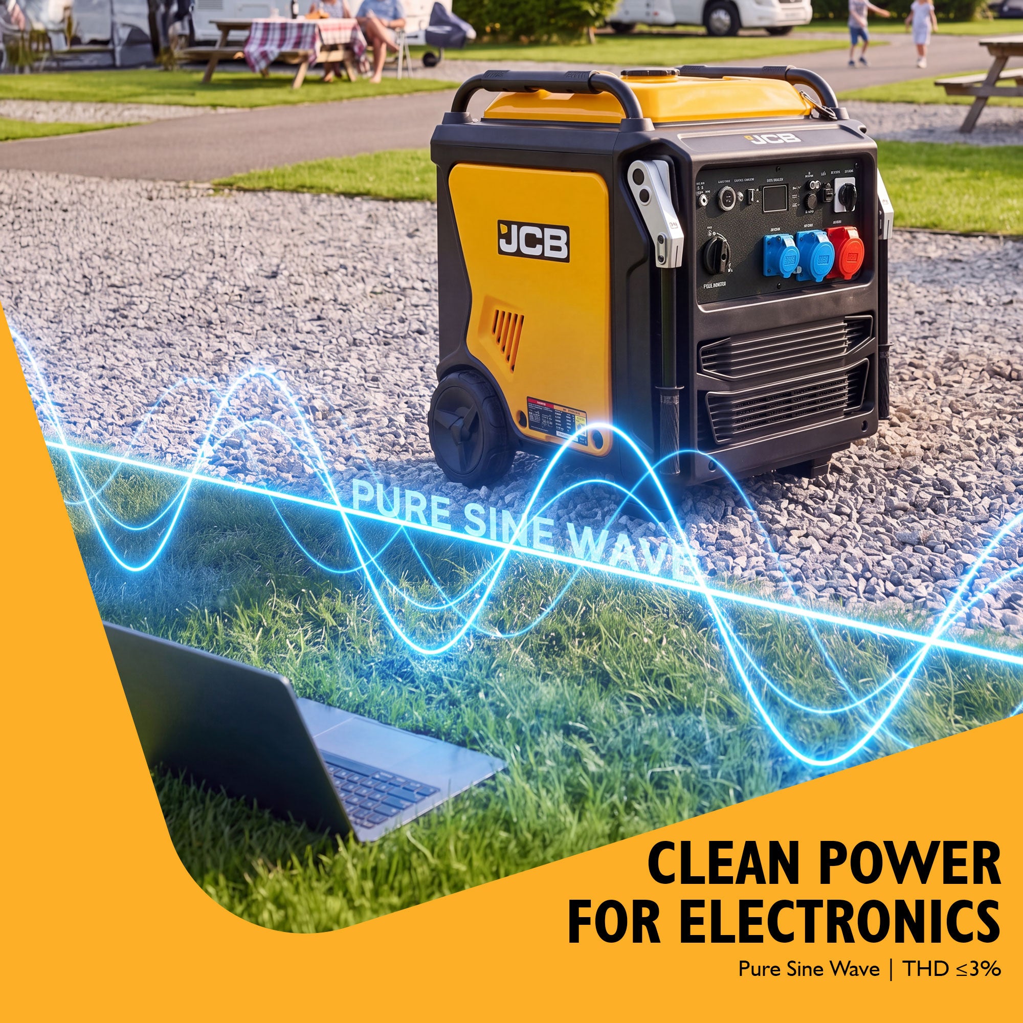 JCB, 11kW Three-Phase Inverter Generator, 400V/230V, Remote Start | JCB-IG12000DVE-3