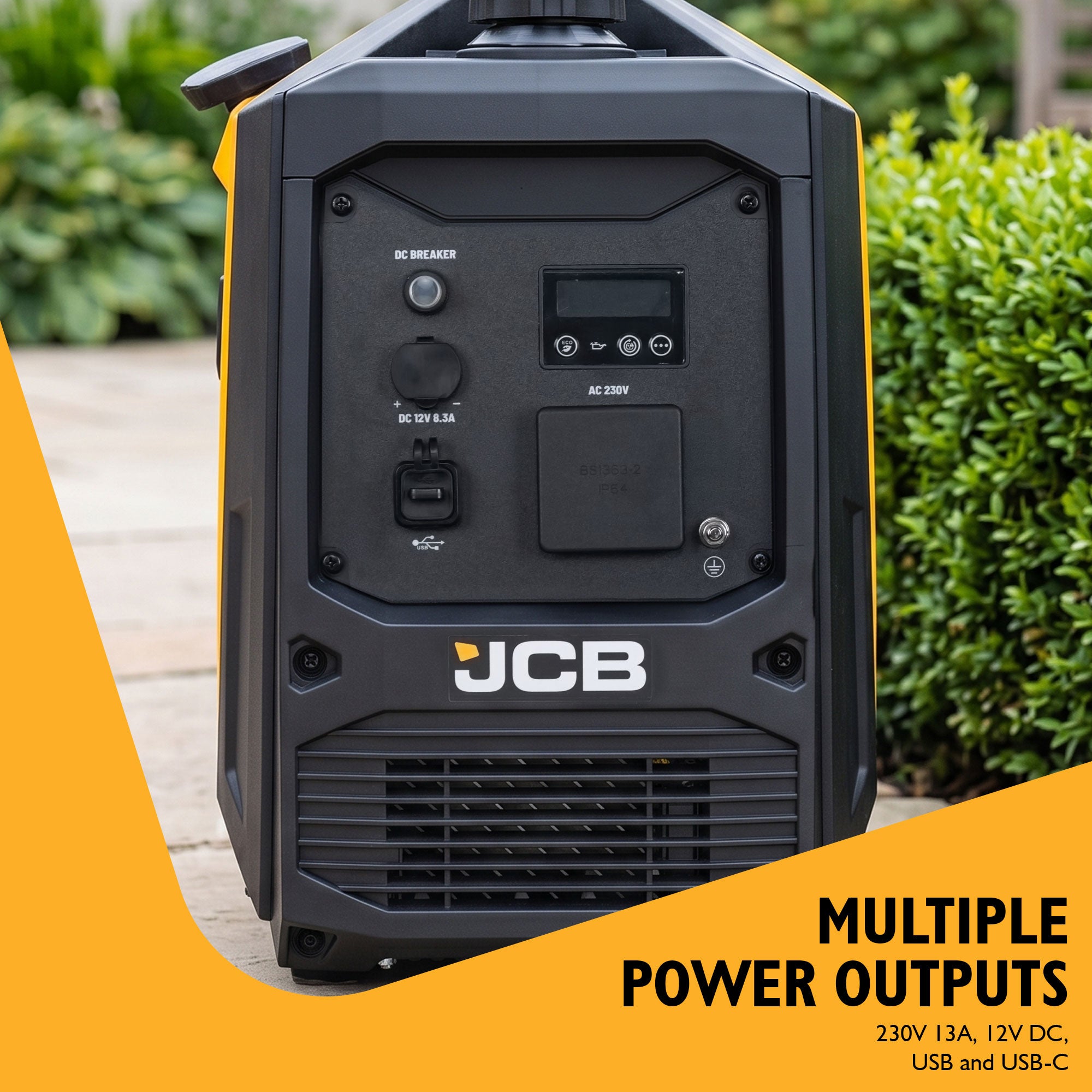 JCB 2000W, 2kW Inverter Generator, Pure Sine Wave, Quiet & Lightweight | JCB-IG2000