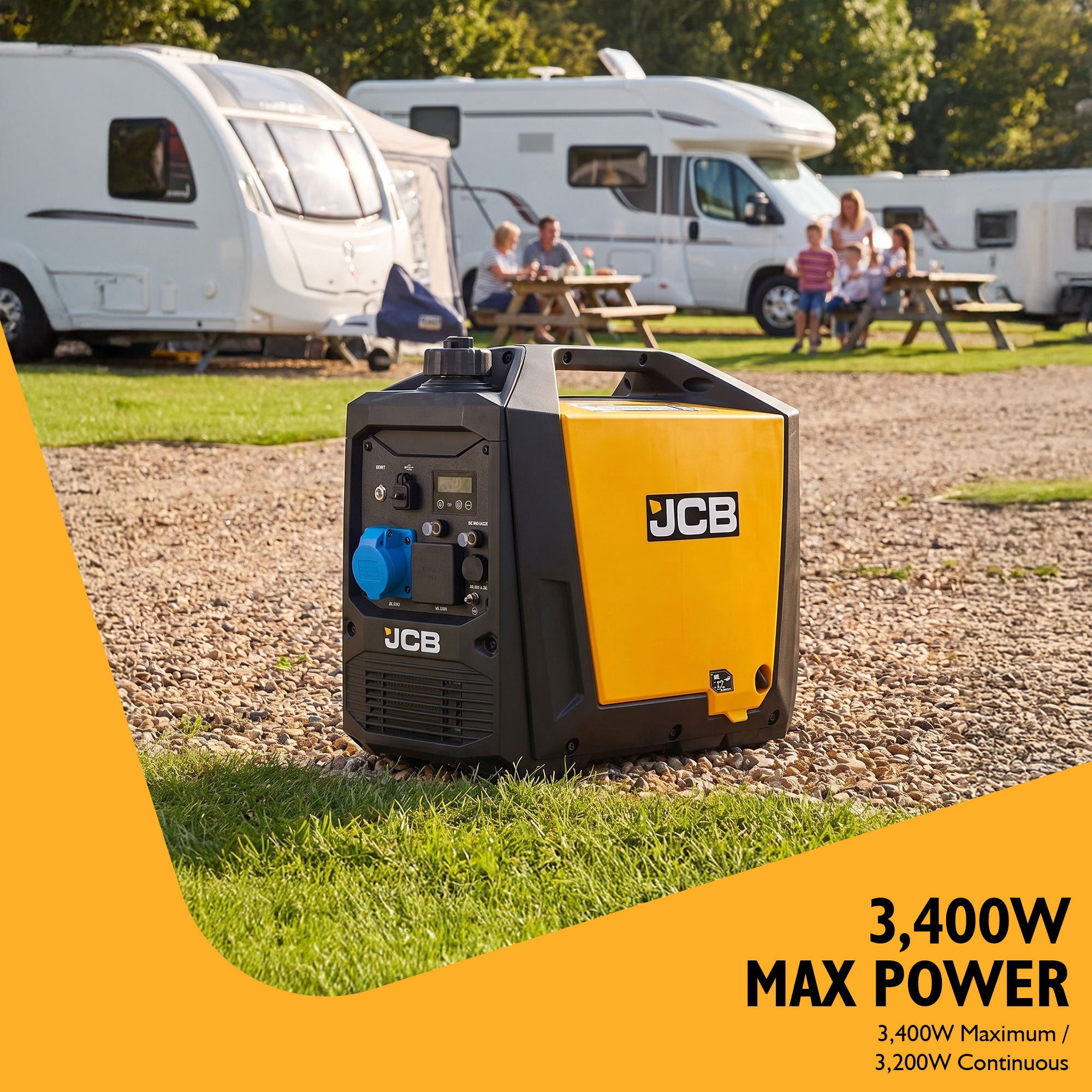 JCB, 3.4kW Inverter Generator, Pure Sine Wave, Electric Start | JCB-IG3500E