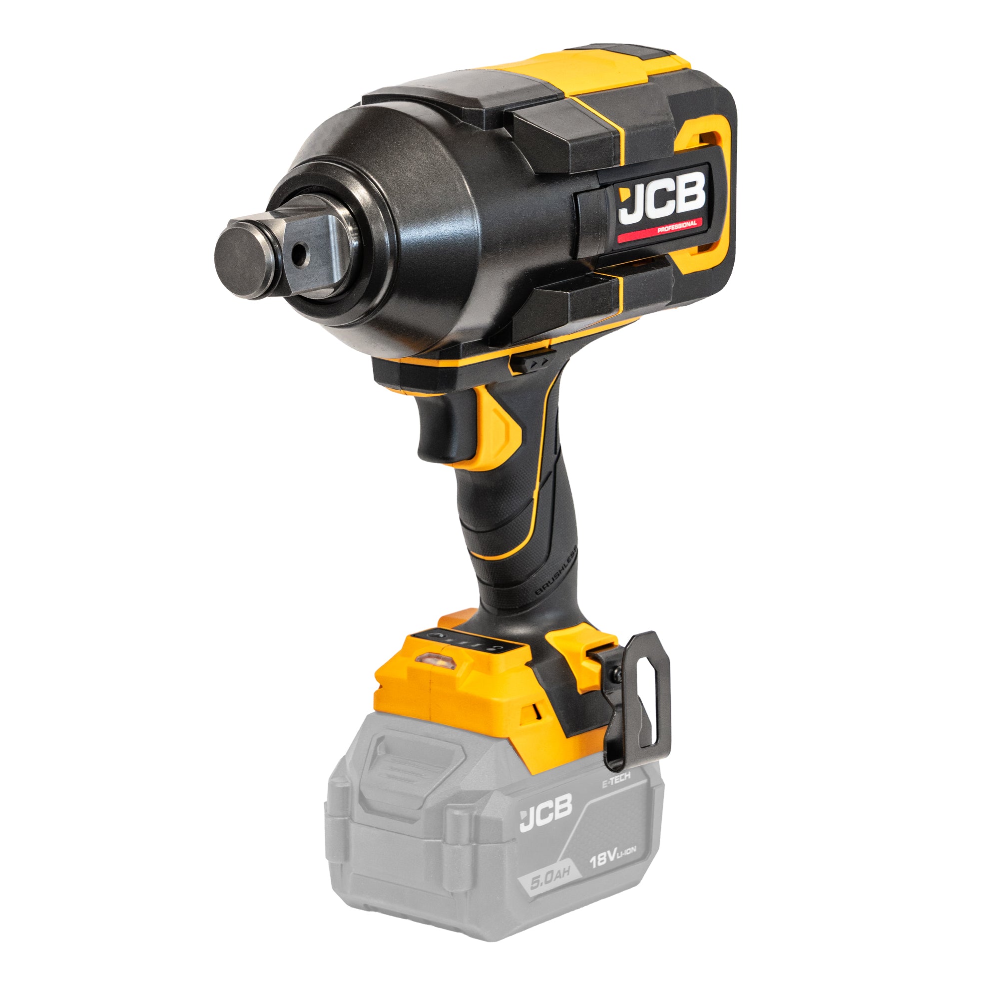 JCB Pro 2,300Nm, 1" Drive, 18V Impact Wrench, Brushless, 2,100Nm Fastening Torque | JCB-18PIW-2300