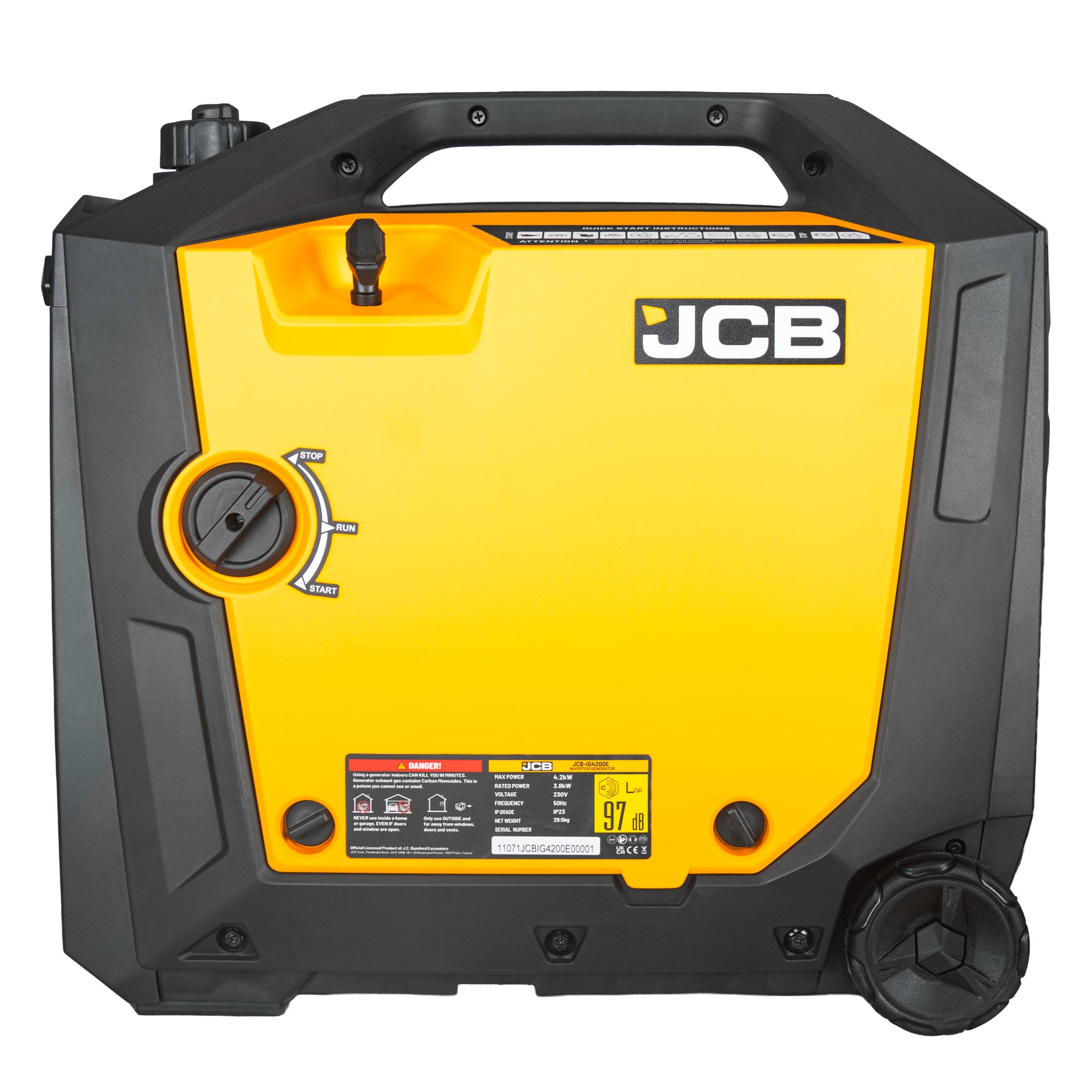 JCB, 4.2kW Inverter Generator, Electric Start, Wheels | JCB-IG4200E