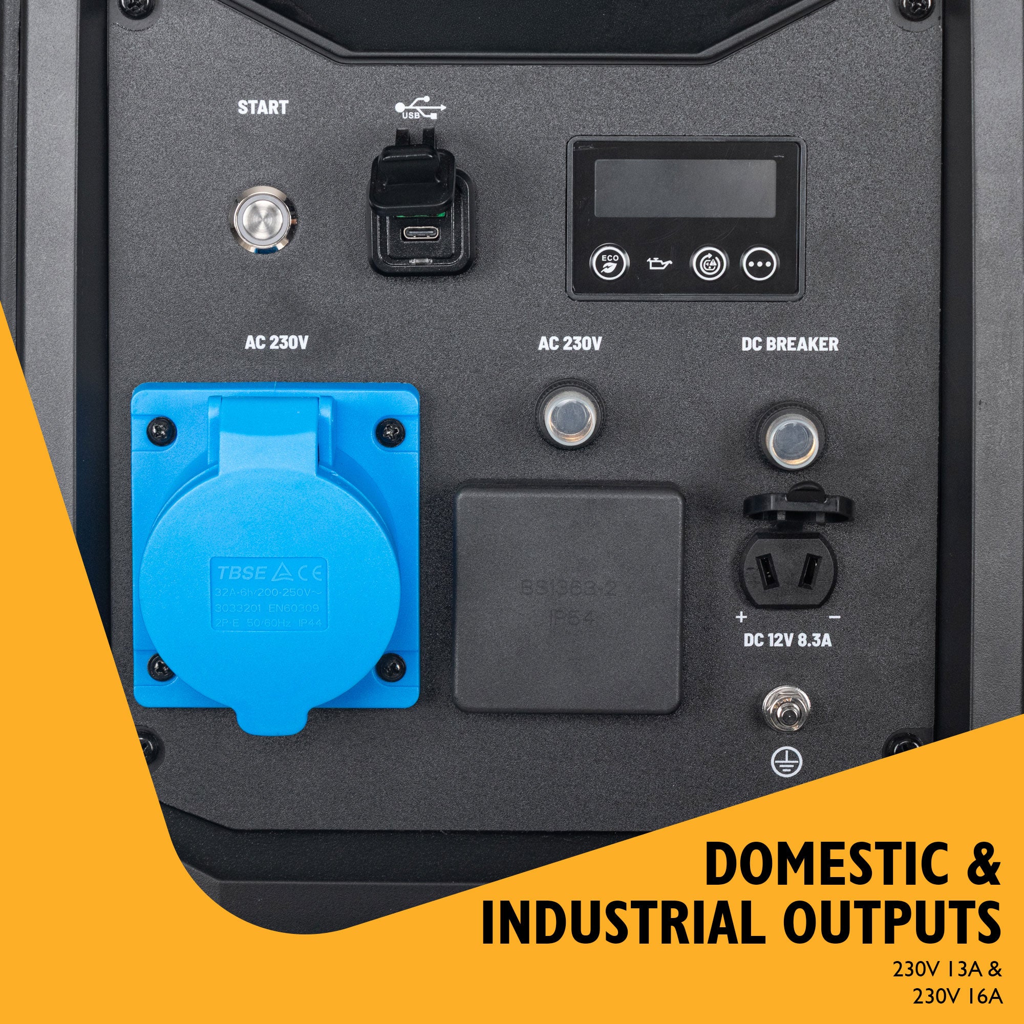 JCB, 4.2kW Inverter Generator, Electric Start, Wheels | JCB-IG4200E