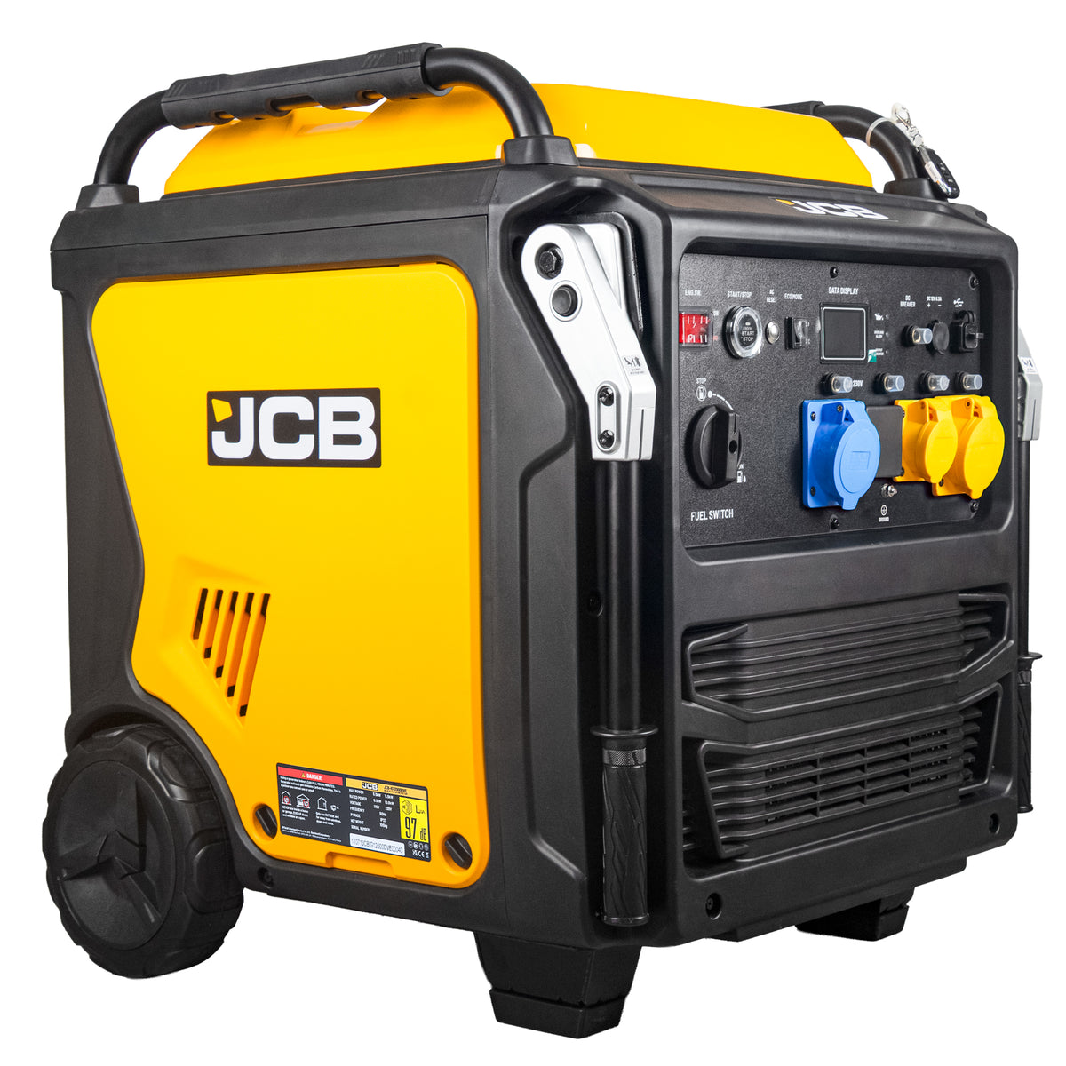 JCB, 11kW Dual-Voltage Inverter Generator, Remote Start, Wheels | JCB-IG12000DVE