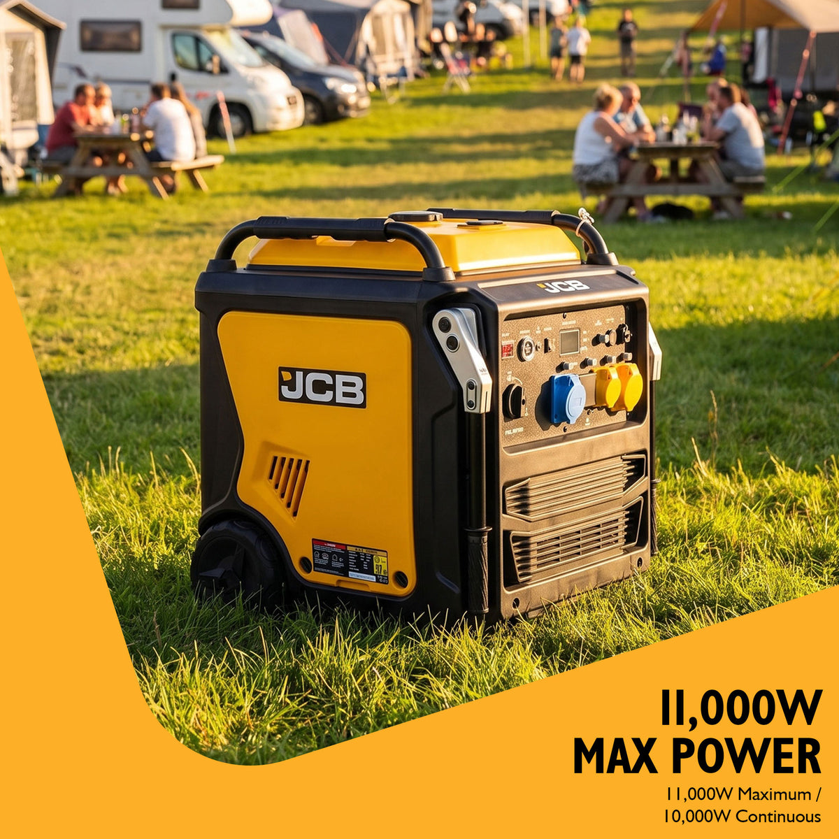 JCB, 11kW Dual-Voltage Inverter Generator, Remote Start, Wheels | JCB-IG12000DVE