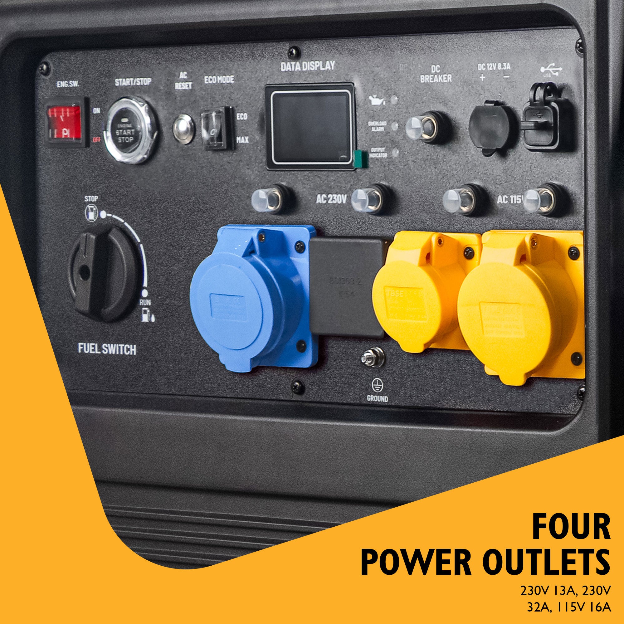 JCB, 11kW Dual-Voltage Inverter Generator, Remote Start, Wheels | JCB-IG12000DVE