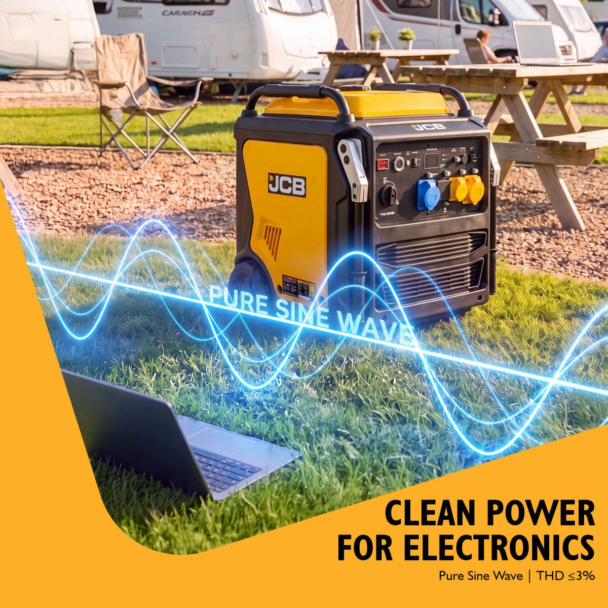 JCB, 11kW Dual-Voltage Inverter Generator, Remote Start, Wheels | JCB-IG12000DVE