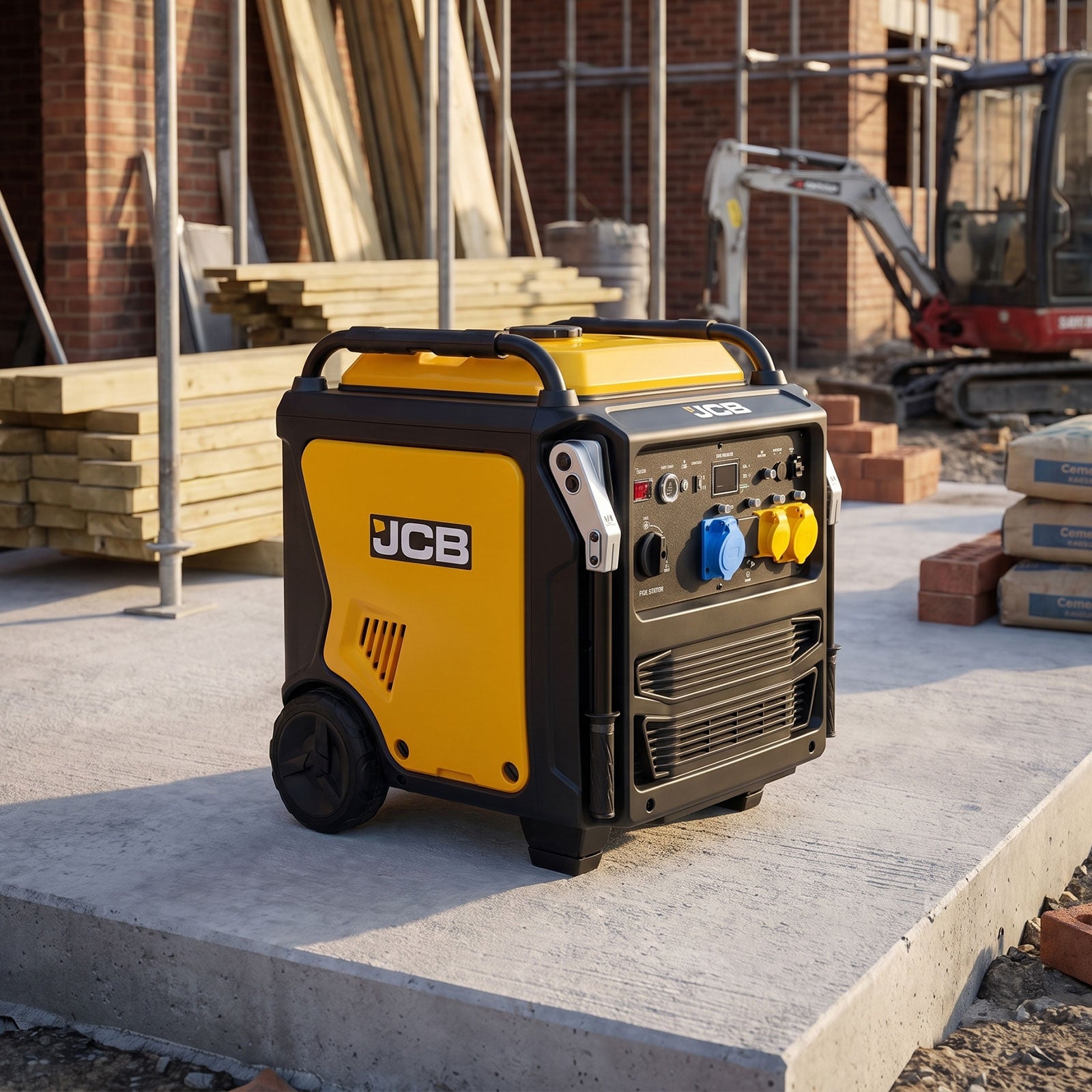 JCB, 11kW Dual-Voltage Inverter Generator, Remote Start, Wheels | JCB-IG12000DVE