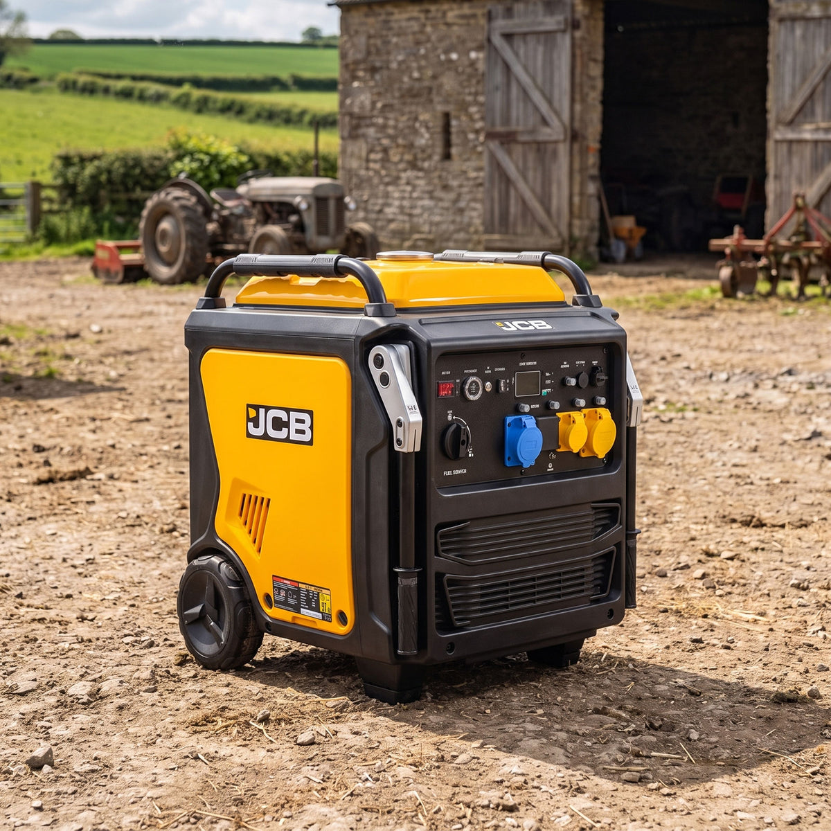 JCB, 11kW Dual-Voltage Inverter Generator, Remote Start, Wheels | JCB-IG12000DVE