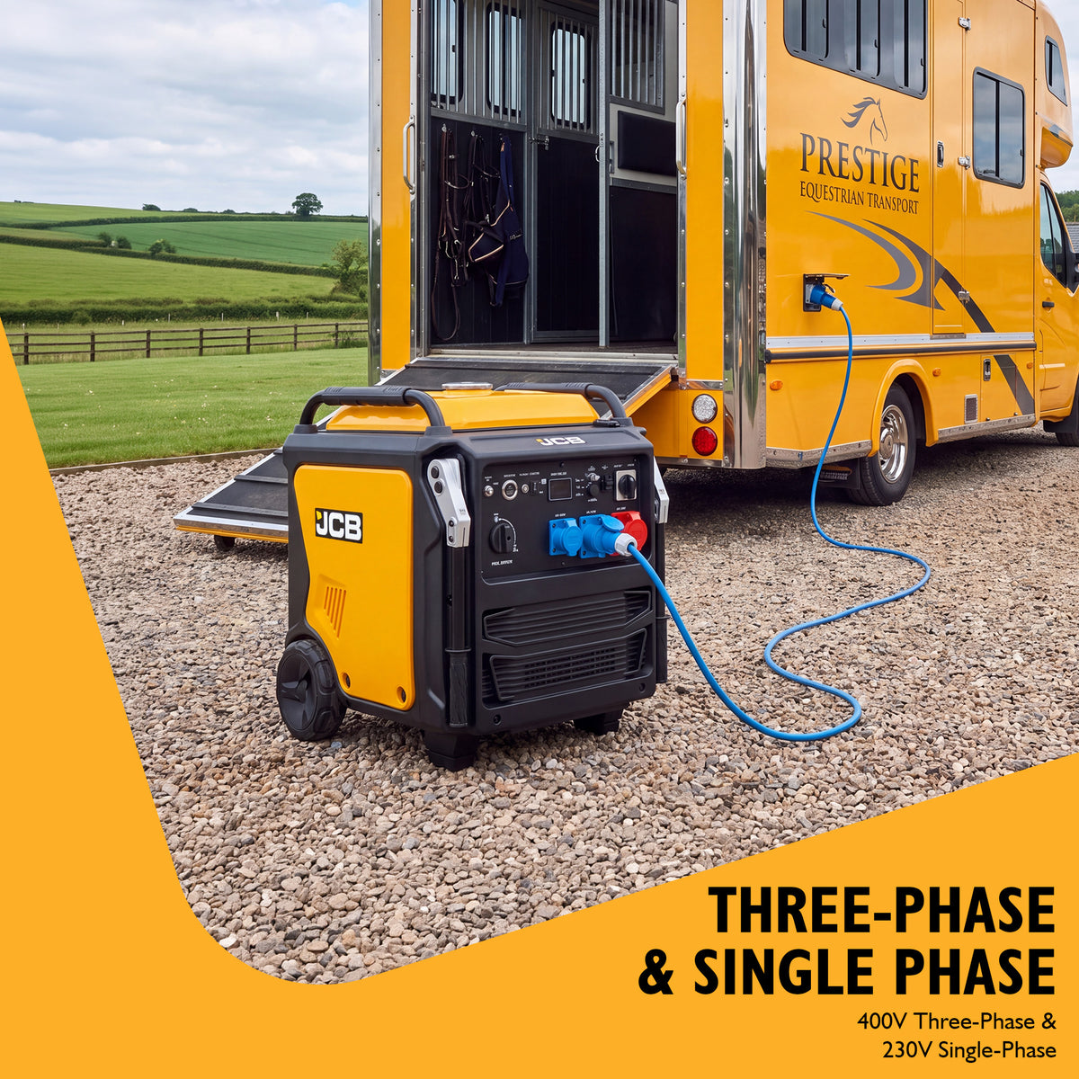 JCB, 11kW Three-Phase Inverter Generator, 400V/230V, Remote Start | JCB-IG12000DVE-3