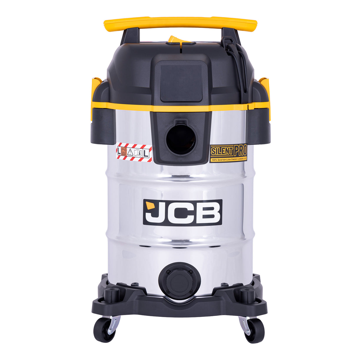 JCB, Silent Pro 30L L-Class Stainless Steel Wet & Dry Vacuum Cleaner, 65dB(A) | JCB-SVACS-30L