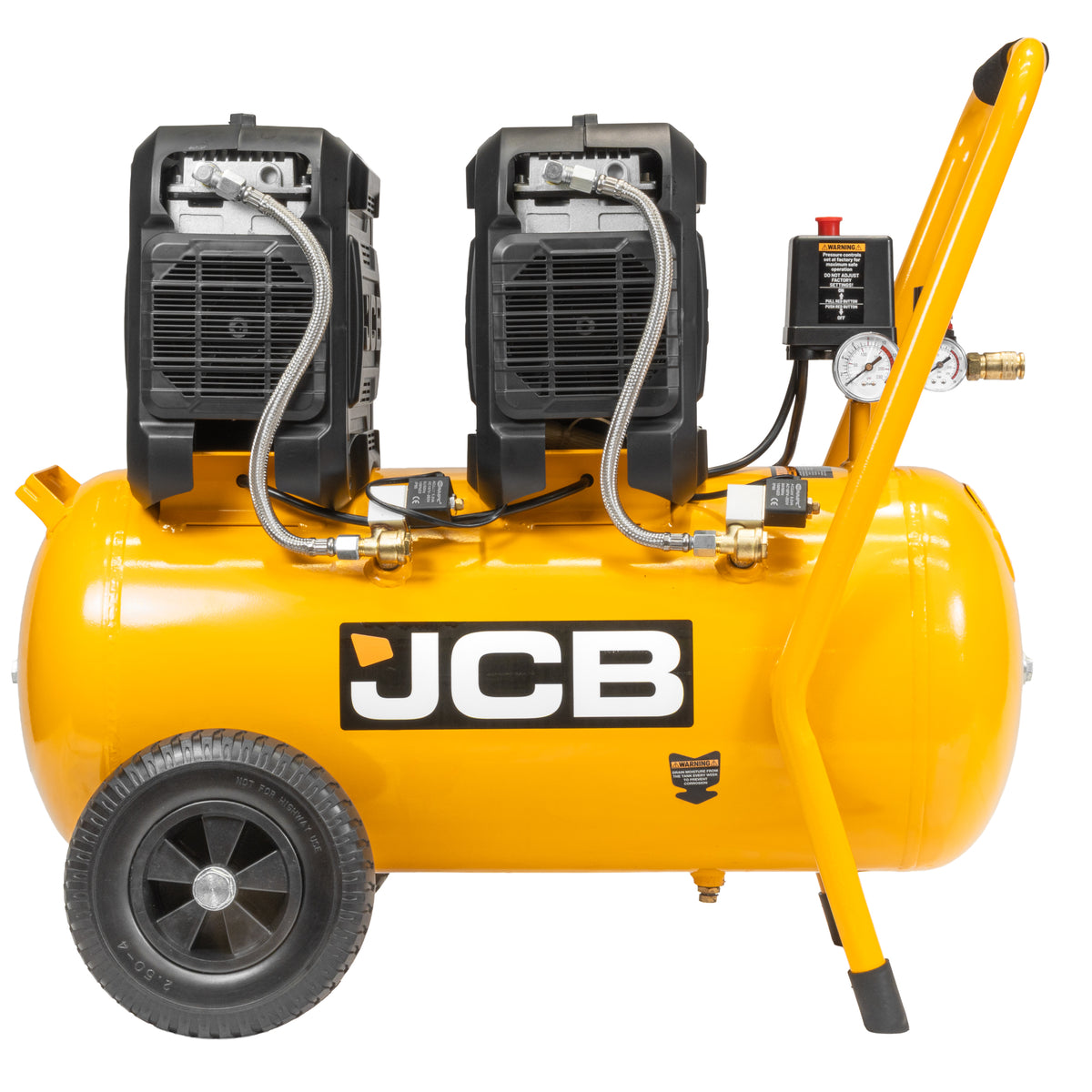 JCB Silent Pro 50L Oil-Free Air Compressor, 8 Bar & 300L/min Displacement | JCB-OFAC-50H