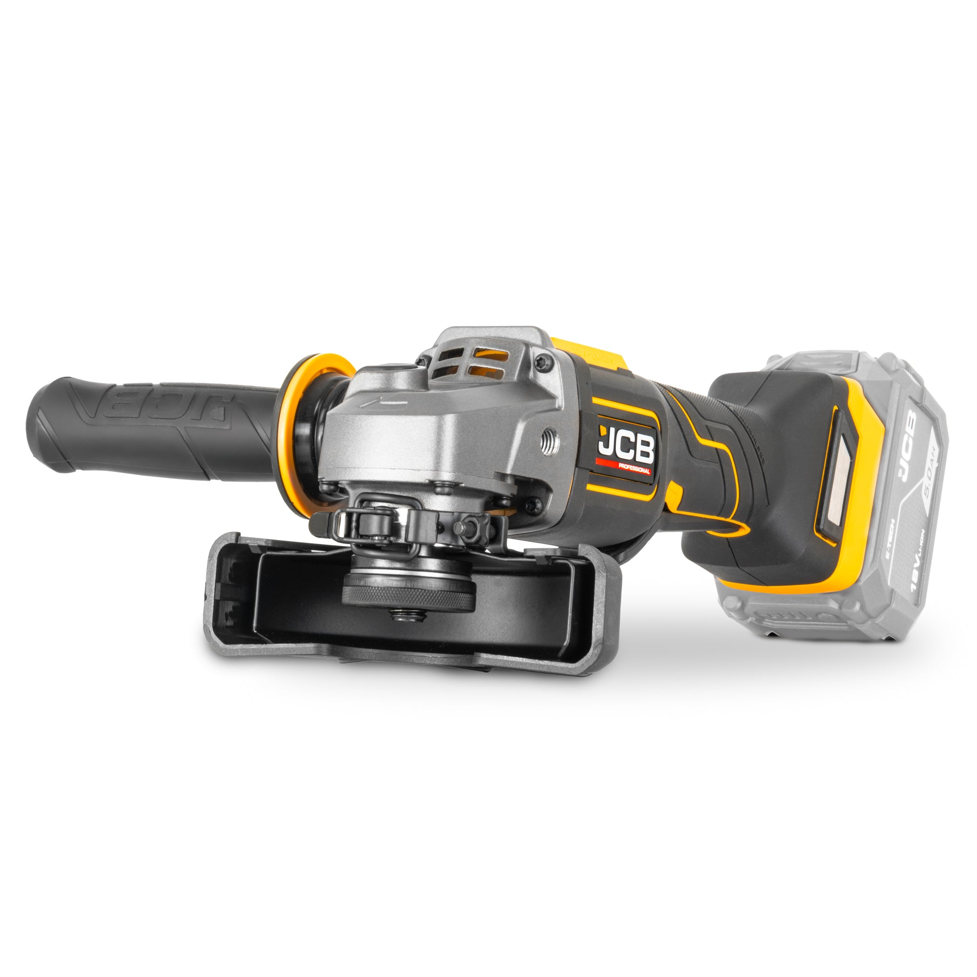 JCB Professional 18V 115mm Brushless Angle Grinder Kit with 5.0Ah Battery, 9A Super Fast Charger & 12-Piece Cutting Disc Set