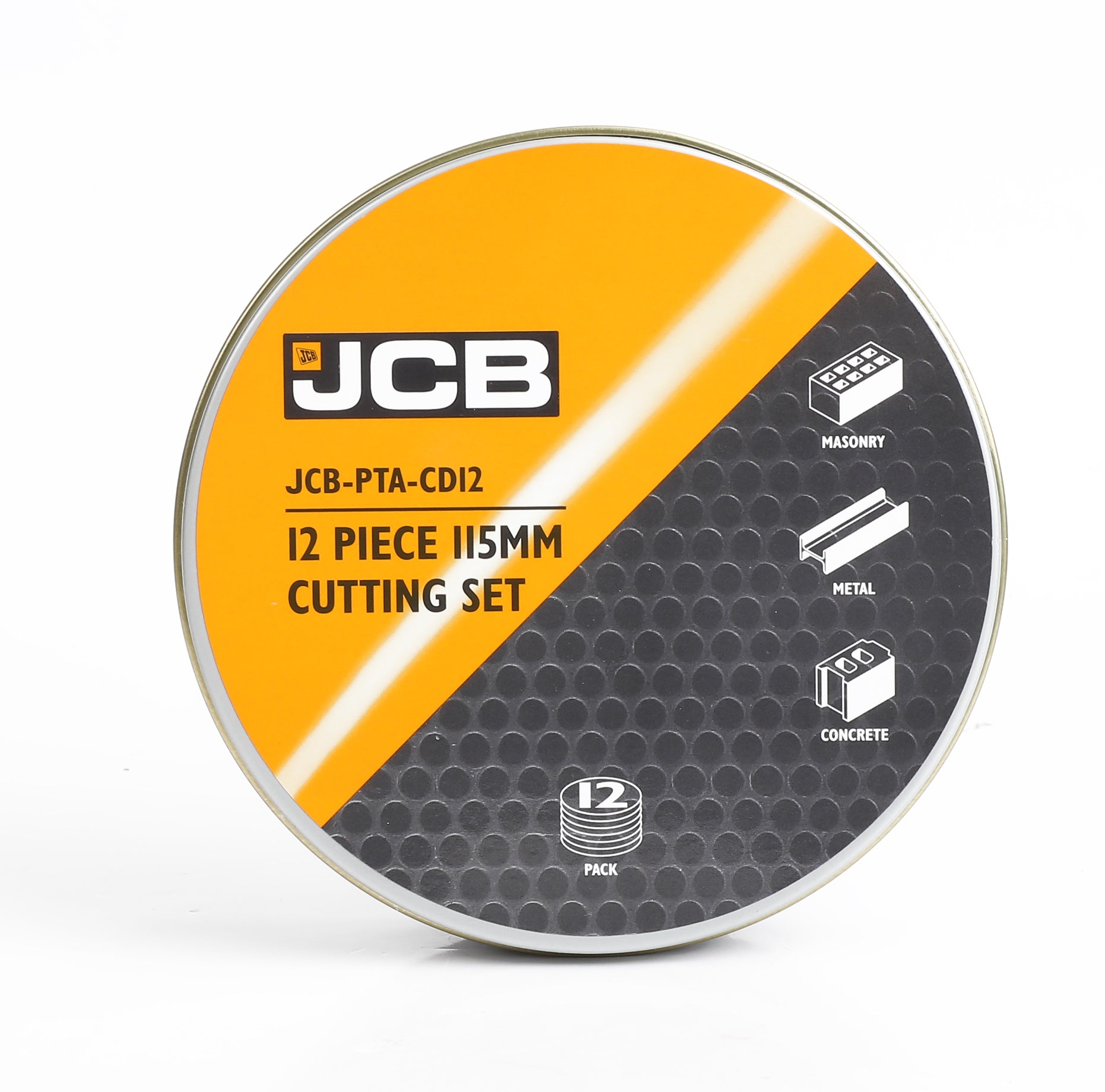 JCB Professional 18V 115mm Brushless Angle Grinder Kit with 5.0Ah Battery, 9A Super Fast Charger & 12-Piece Cutting Disc Set
