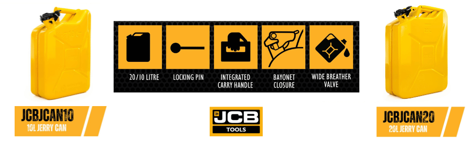 JCB advanced features include safety locking pins, bayonet closure as well as wide breather valved